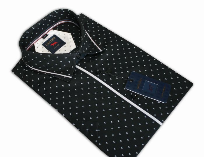 

an3 Koszula męska Krótki Czarna Wzór slim 41/42