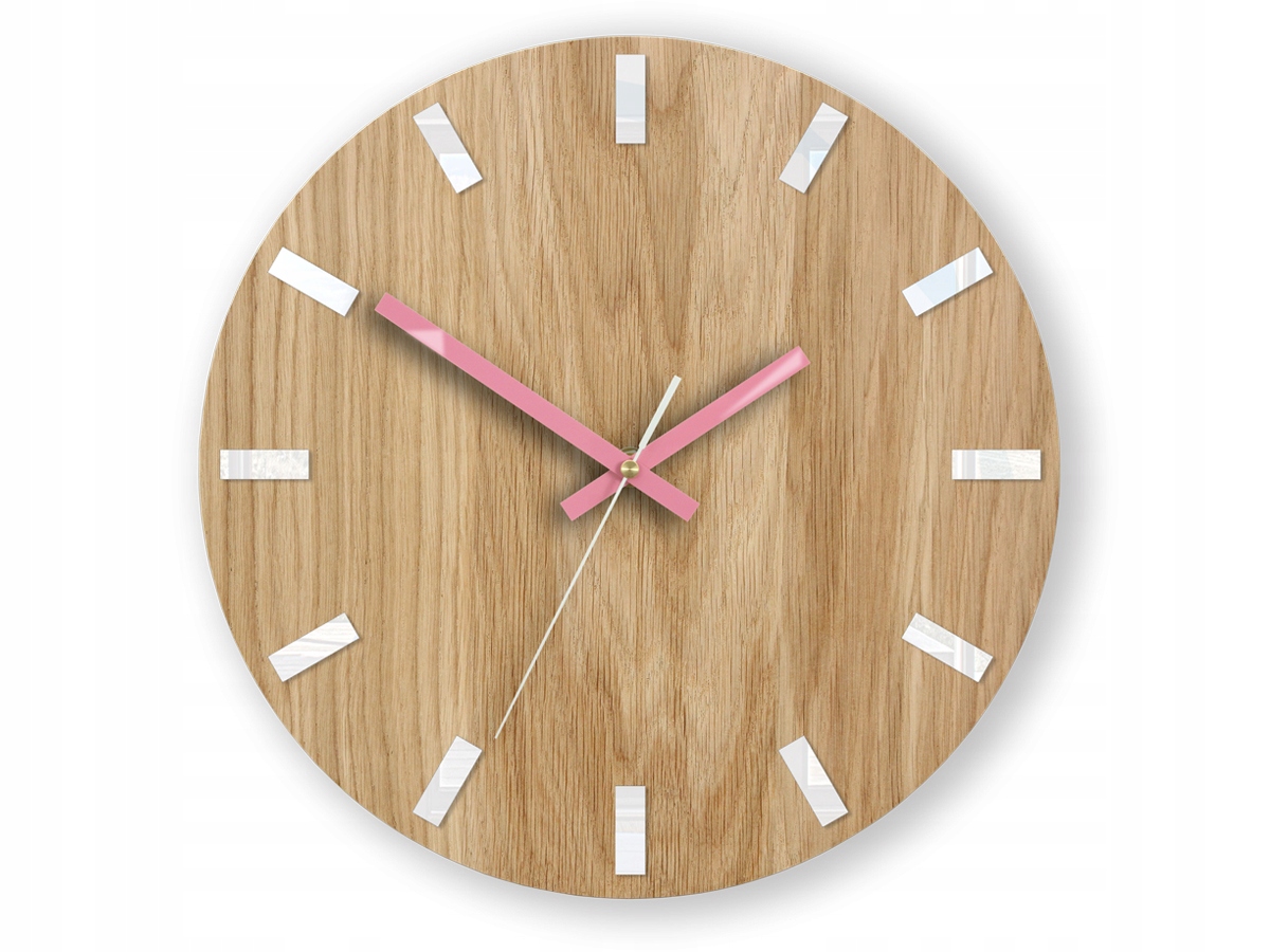 

Zegar Ścienny Wiszący Simple Pink Drewniany Cichy