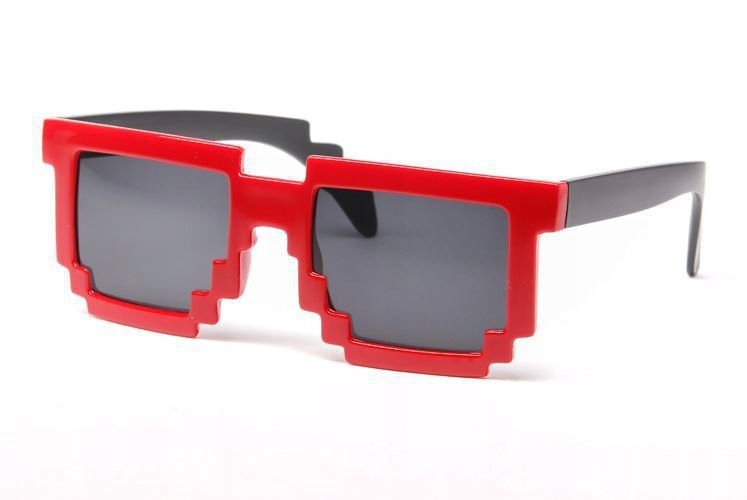

Okulary Pikselowe 8BIT Retro Geek Pixelowe Czerwon