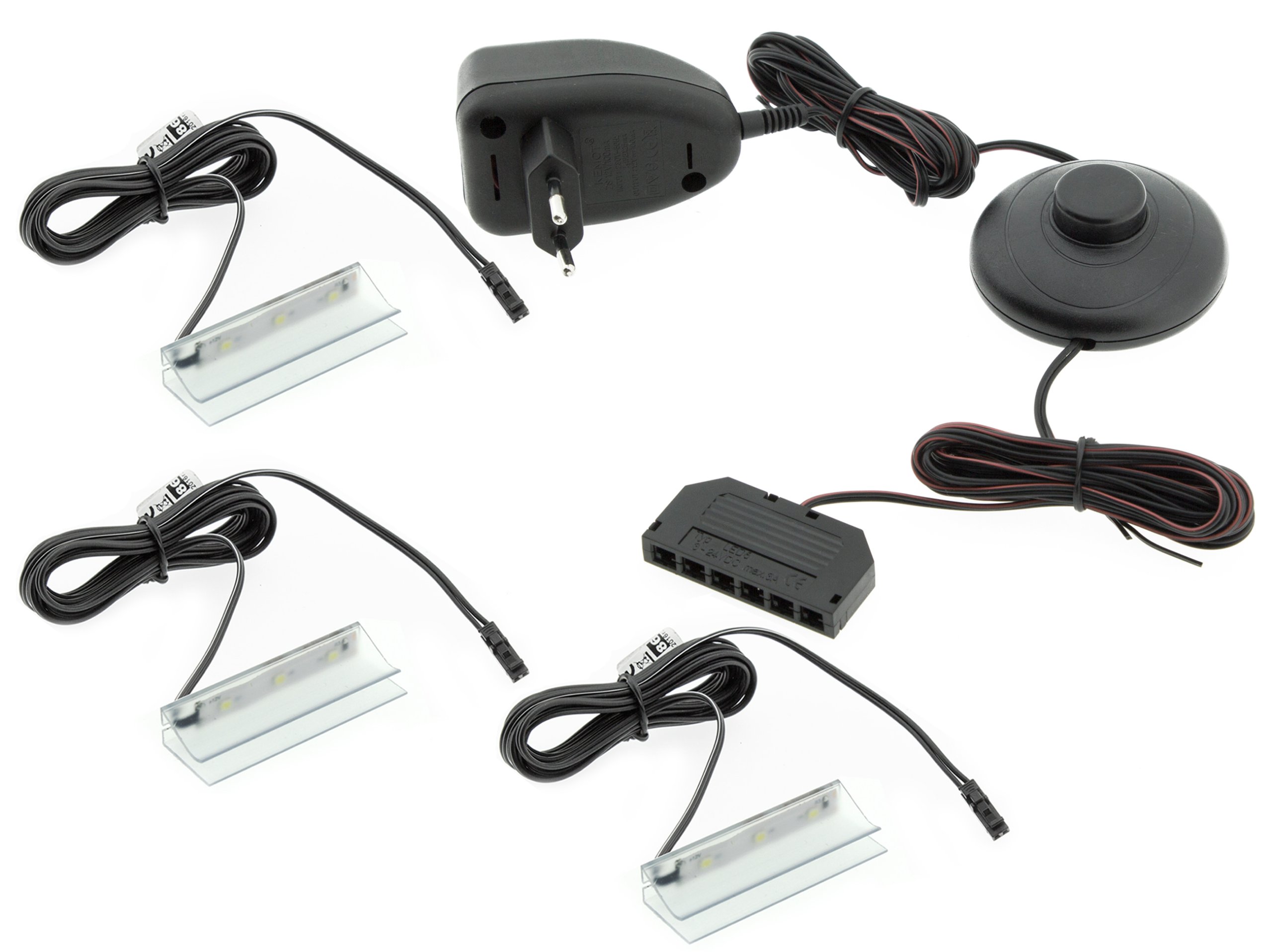 

KPL.3x Klips Pcv Led do szklanej półki +zasilacz