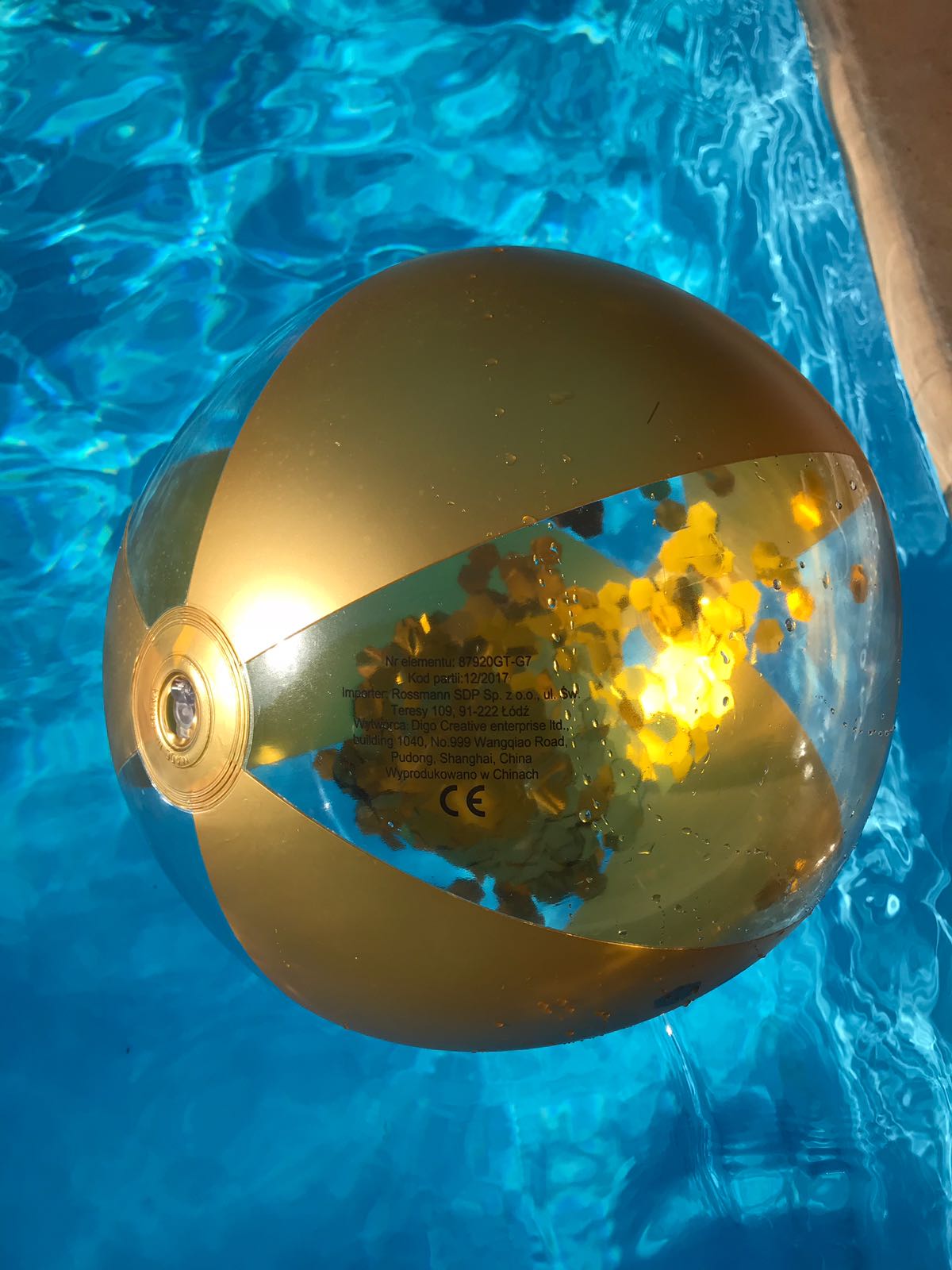 Złota piłka plażowa nadmuchiwana 51 cm