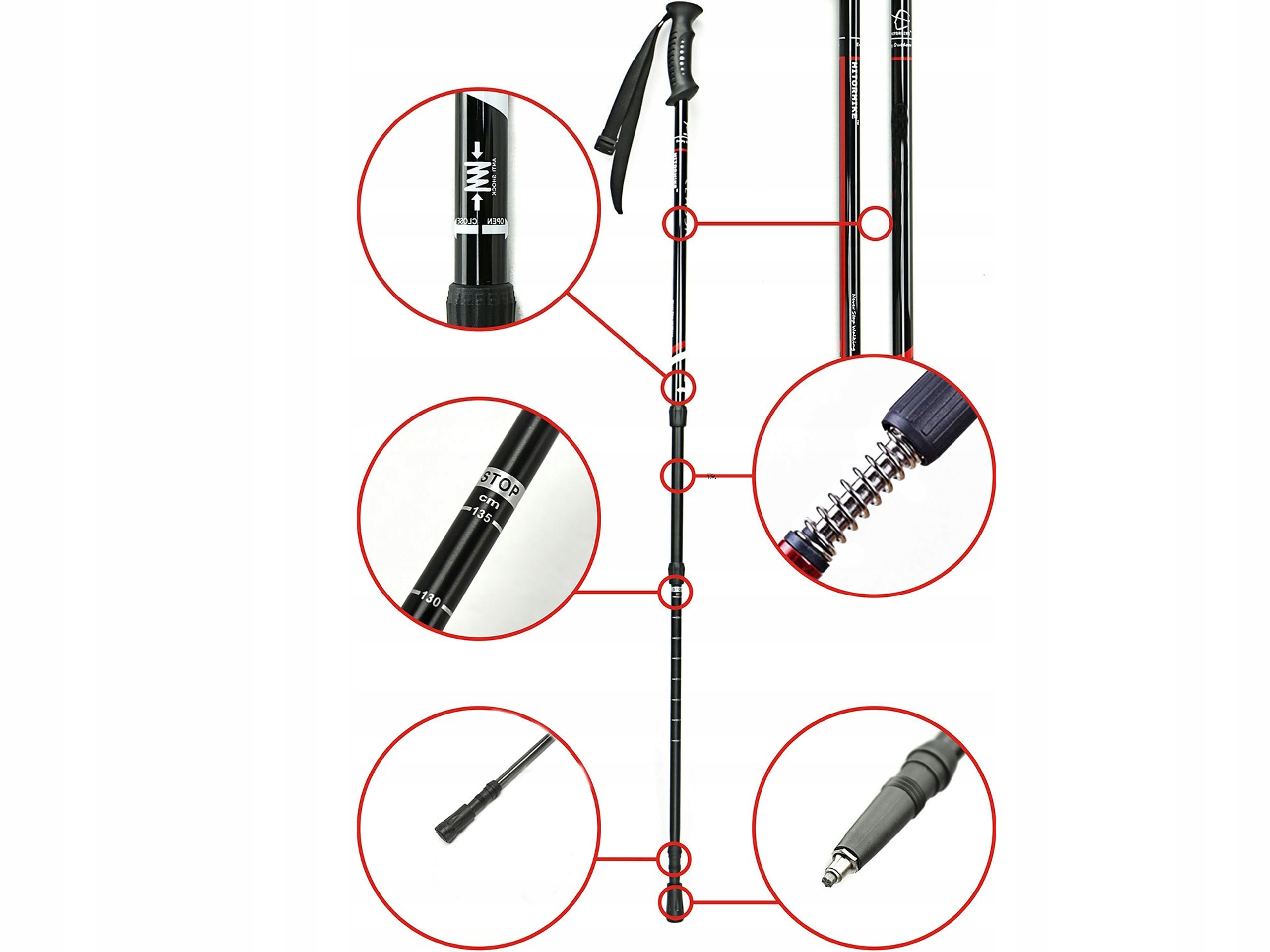 6w1 SUPER ZESTAW HQ KIJKI NORDIC WALKING KIJE PCV Model PCV