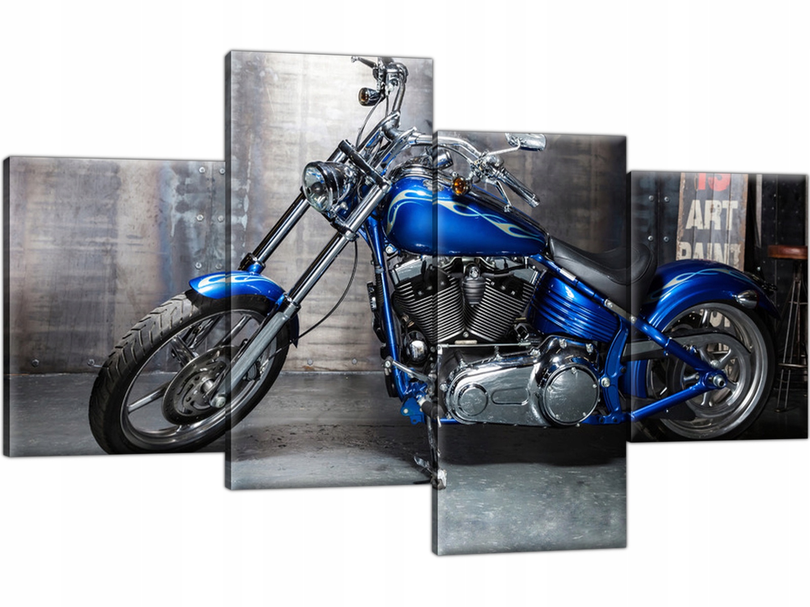 

Motocykl Motor Chopper 120x70 Obraz Tryptyk 4 elem