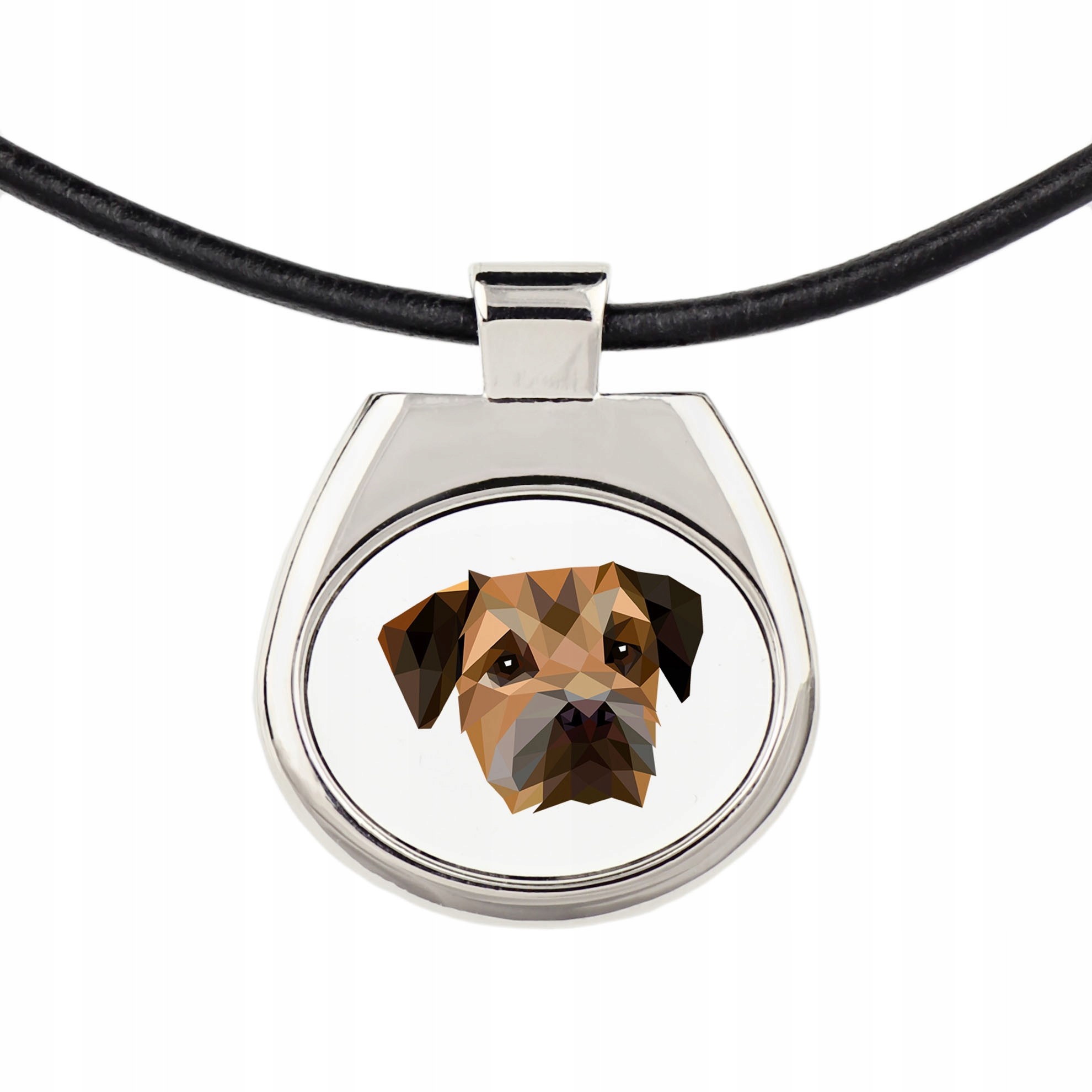 

Border Terrier Naszyjnik Rzemień Pies geometryczny