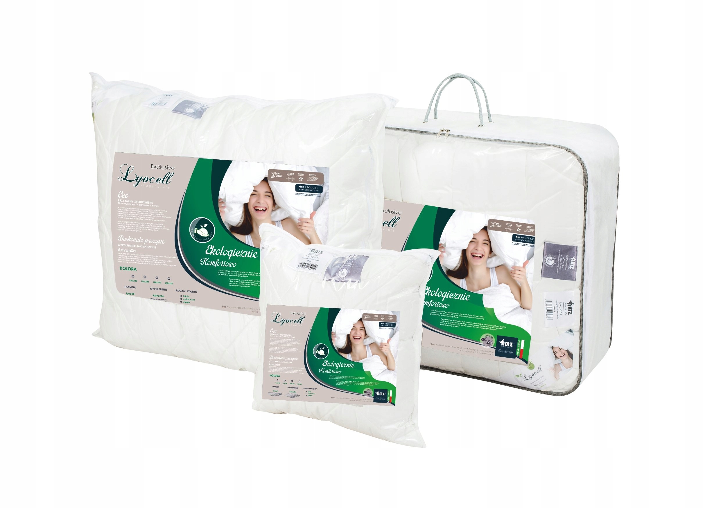 Kołdra ekologiczna AMZ Lyocell CAŁOROCZNA 200x200 Długość 200 cm