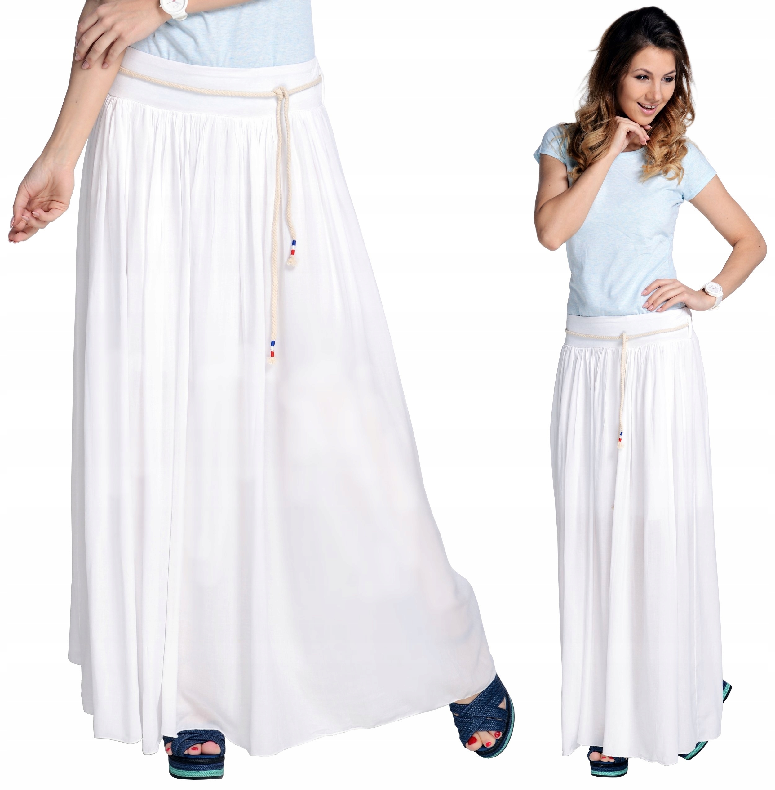 LEKKA zwiewna długa SPÓDNICA ROZKLOSZOWANA kolory Wzór dominujący inny wzór