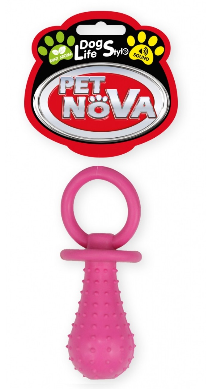 

Pet Nova Smoczek z dzwonkiem Tpr róż mięta 14cm