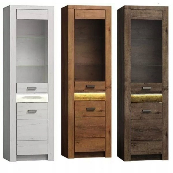 Meble INDIANA - Witryna narożna LED prawa (I-23) Kod producenta WITRYNA