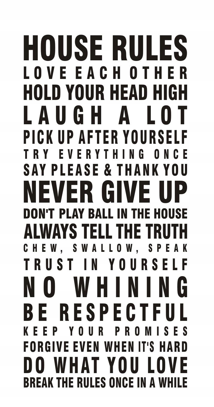 

Napis na ścianę naklejka zasady - House rules.. 14