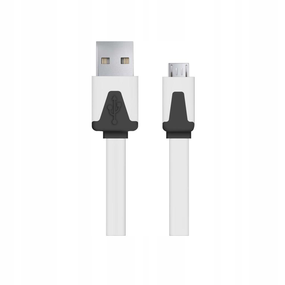 

Kabel Usb micro Usb 1,8m Do Smartfonu Płaski biały