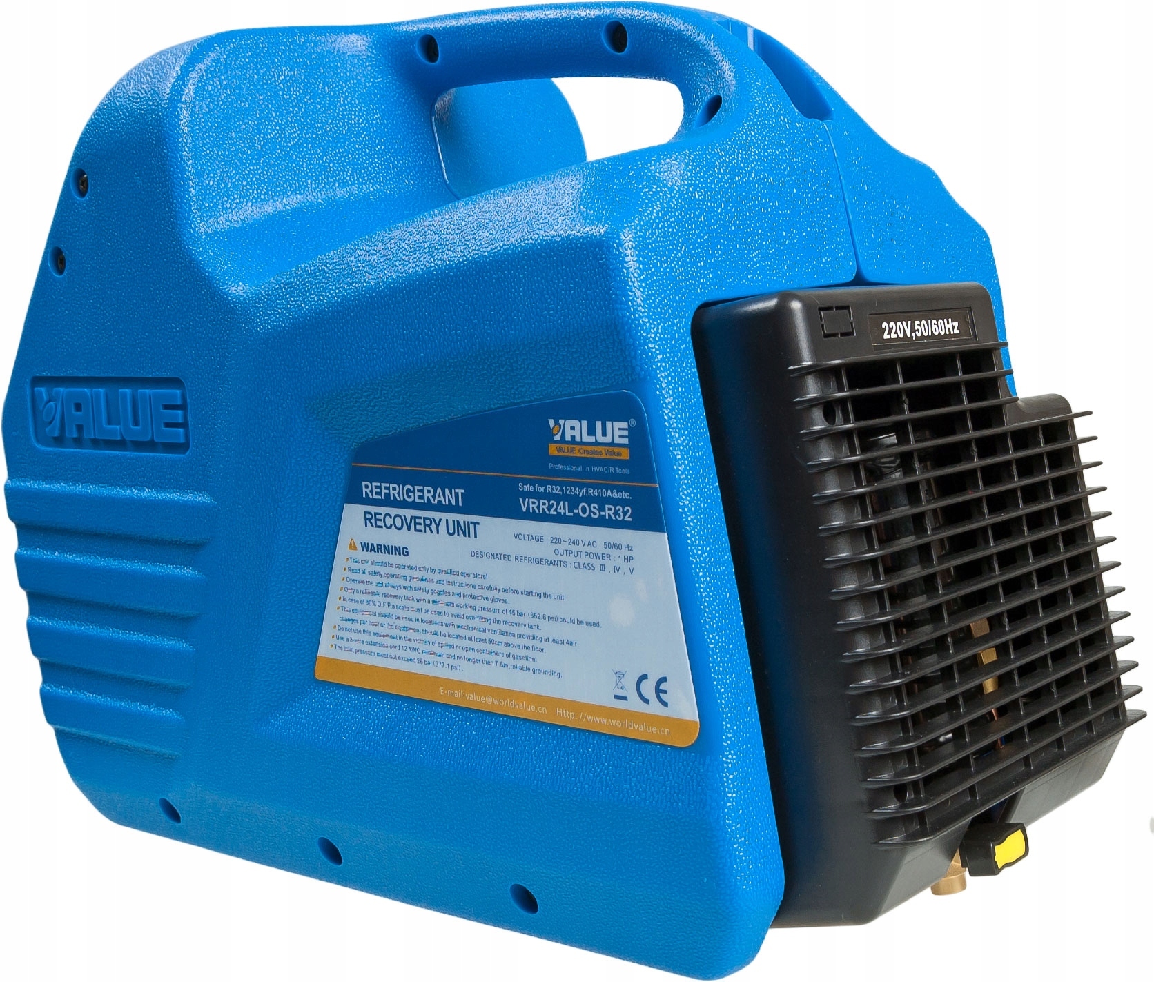 Stacja do odzysku freonu VALUE VRR-24L-OS-R32 Typ kompresor olejowy