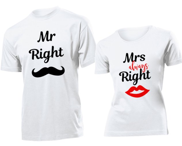 

Koszulki Dla Par Mr Right Mrs Always Right XL