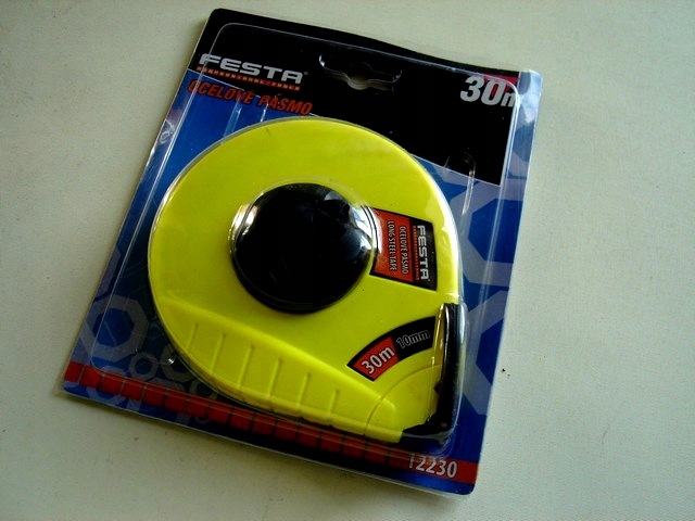 MIARA STALOWA ZWIJANA TAŚMA MIERNICZA METR 30M Marka Festa