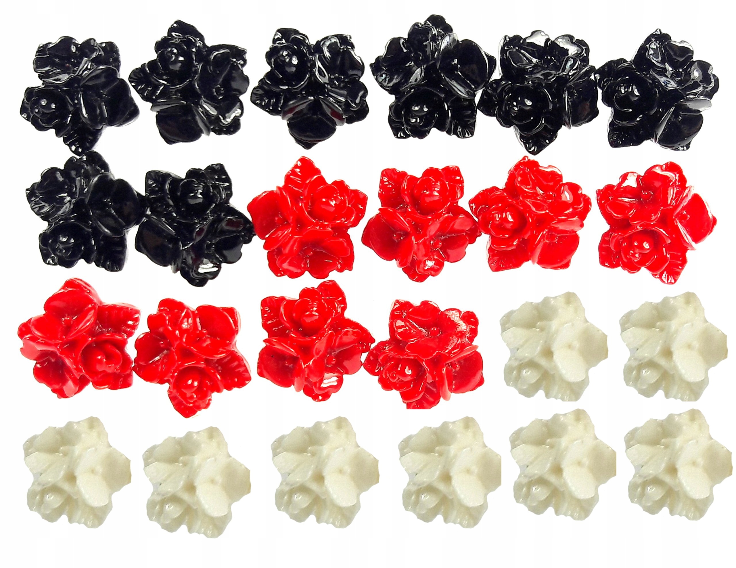 

Zestaw kolczyków 12 par róże i kwiaty roses róża