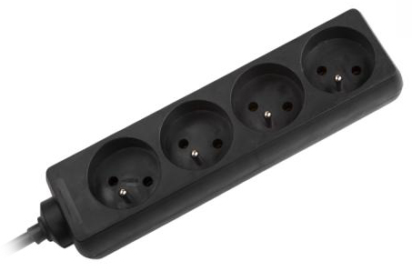 Przedłużacz 4 gniazda 3m typu francuskiego bez przełącznika (3x1,5mm)