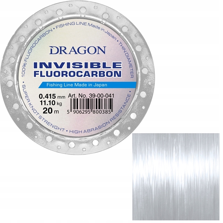 Plecionka Fluorocarbon Invisible Dragon 0.235mm 20m przezroczysta 3,95kg