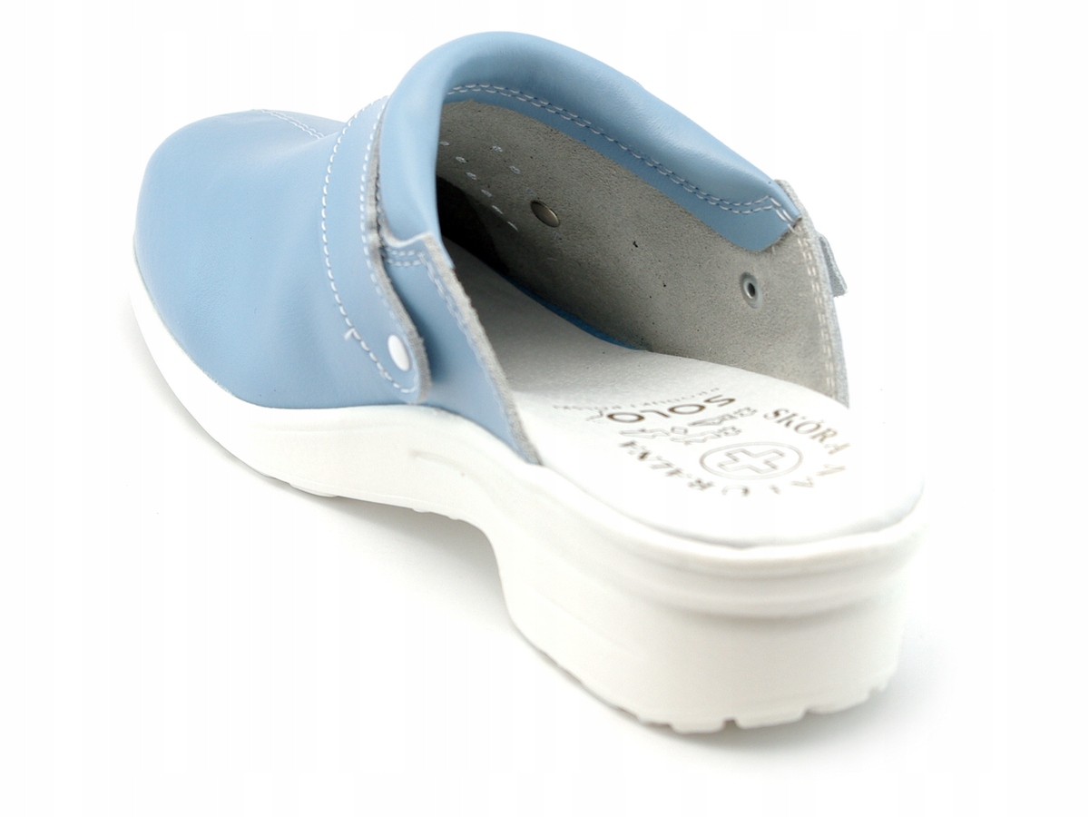 KLAPKI MEDYCZNE - SKÓRA GUMA - NIEBIESKI - roz.35 Rozmiar 35