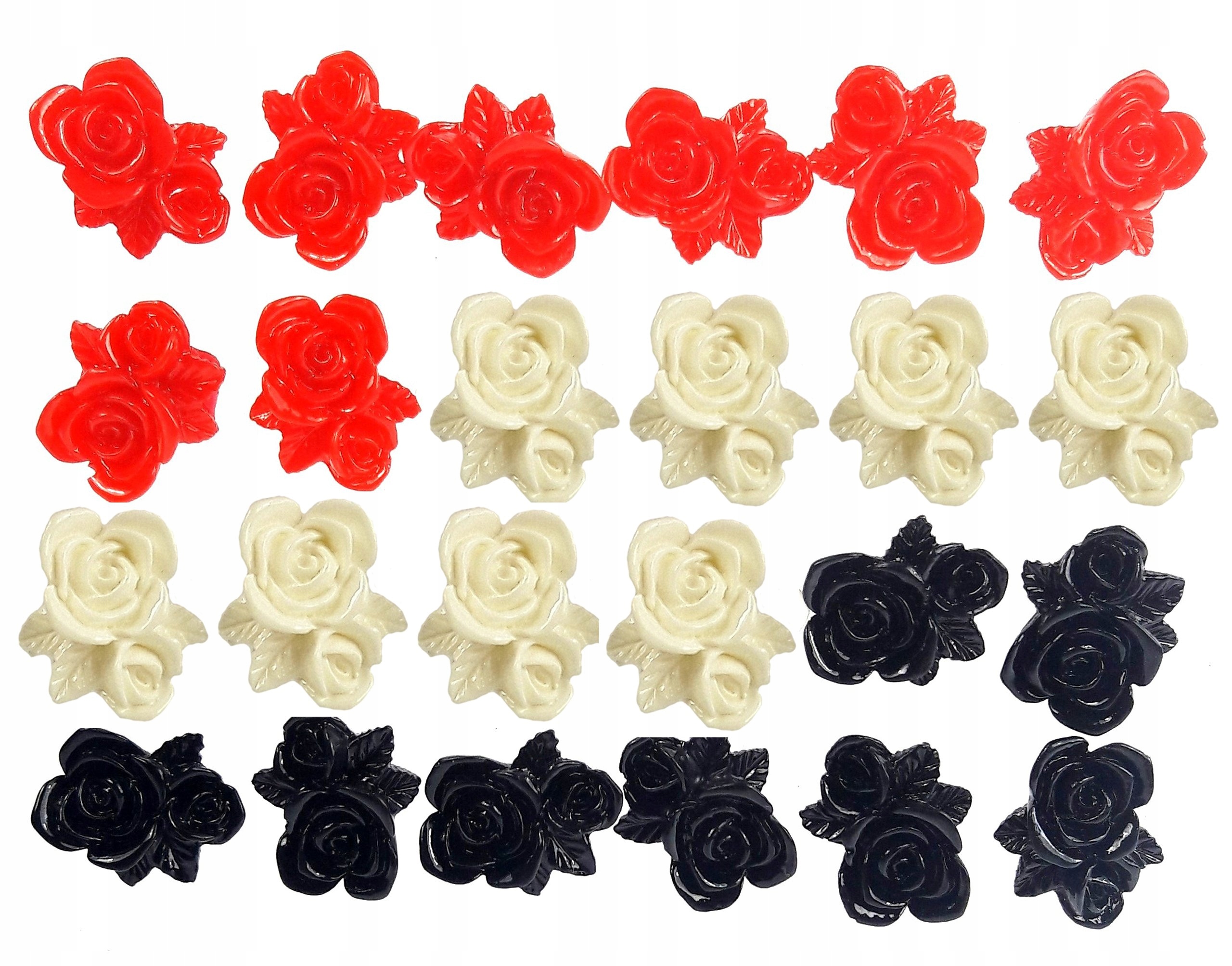 

Zestaw kolczyków 12 par róża i różyczka kwiaty