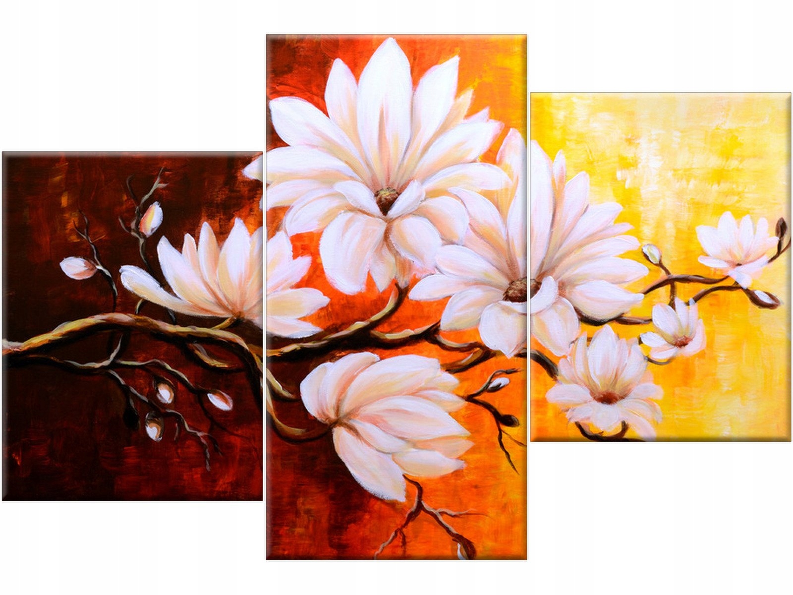 

Magnolie Tryptyki 90x60 Kwiaty Obrazy do salonu