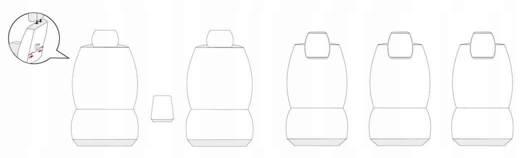 Pokrowce samochodowe miarowe na miarę do Skoda Yeti Cechy dodatkowe dostęp do podłokietnika gotowe otwory pod zagłówki kieszenie szwy/otwory na poduszki powietrzne