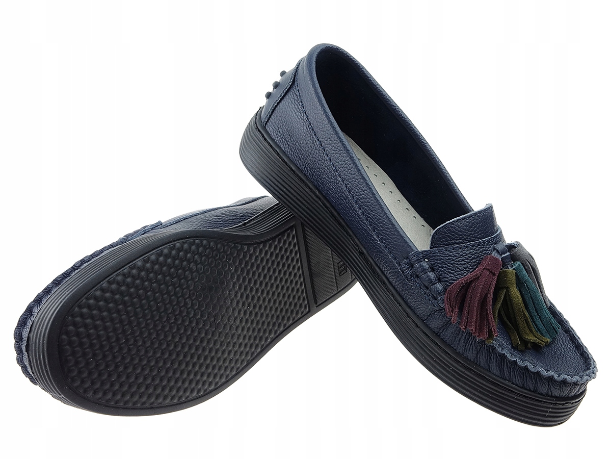 Nessi mokasyny półbuty 18309 granat 411, czarny 36 Marka Nessi