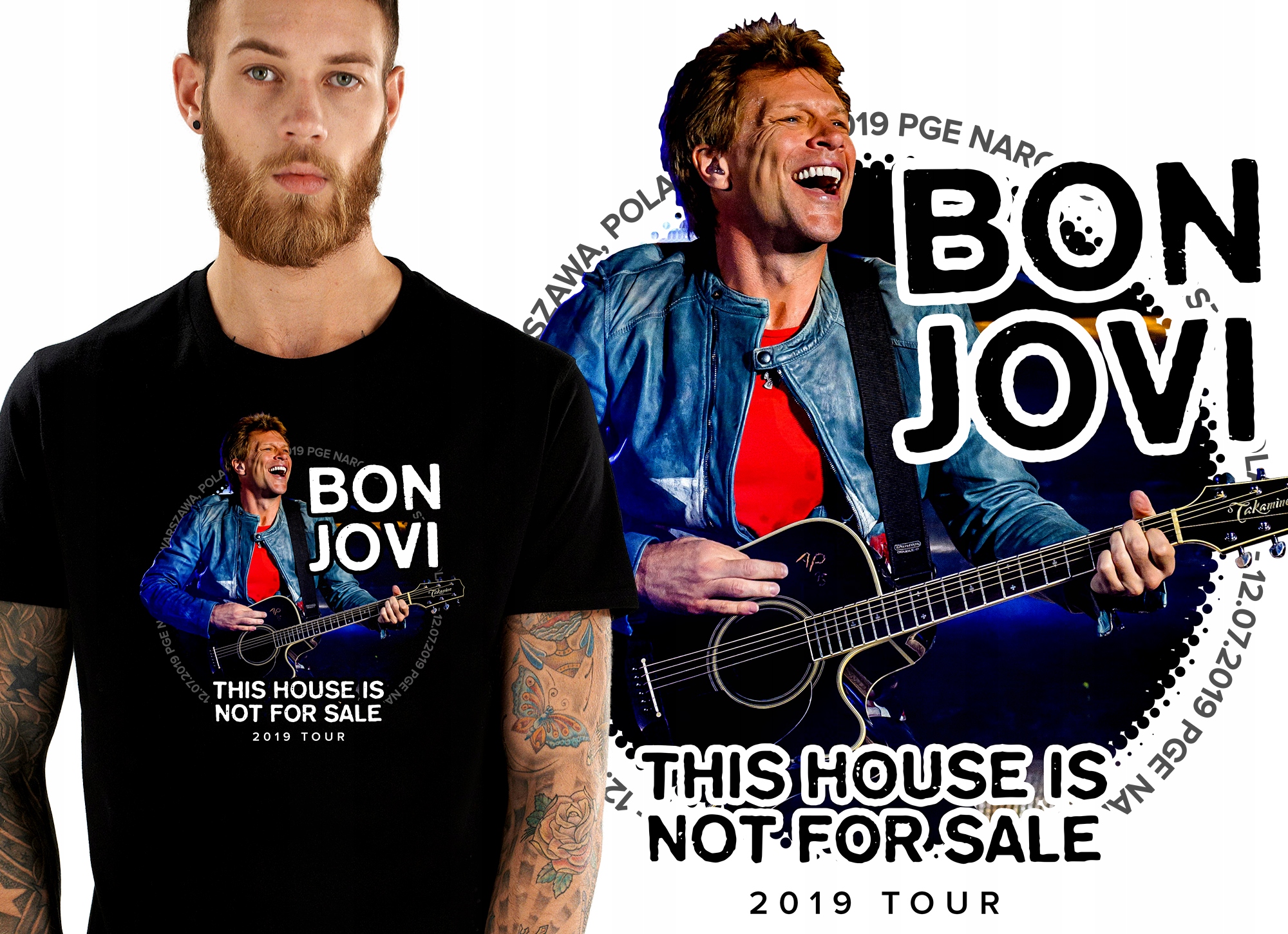 

Bon Jovi Tour 2019 Pge Warszawa Koszulka Męska S