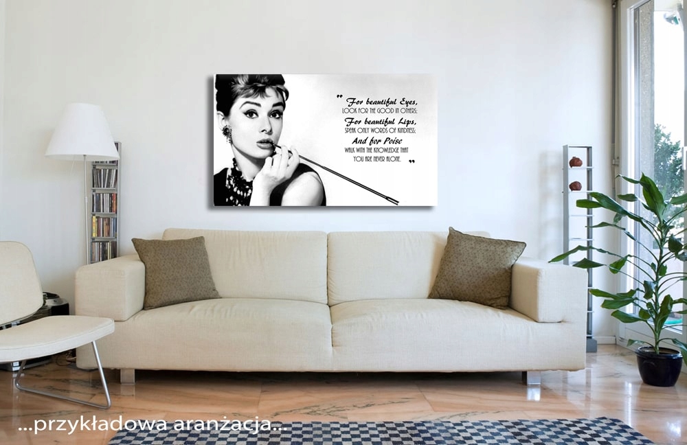 AUDREY HEPBURN Obraz Reprodukcja Płótno Canvas Marka inna