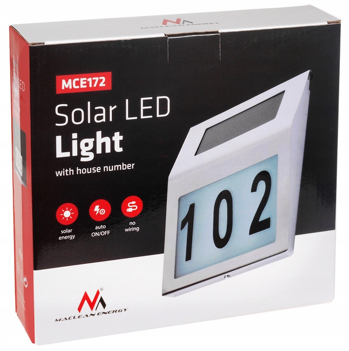 Podświetlany Numer Domu Lampa Solarna LED Metalowa EAN (GTIN) 5902211107064