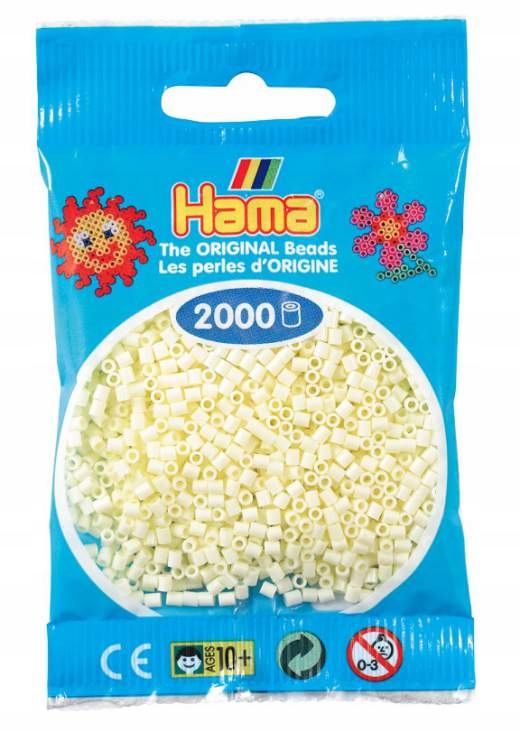 KORALIKI HAMA MINI 2000 SZTUK 501-02 KREMOWE