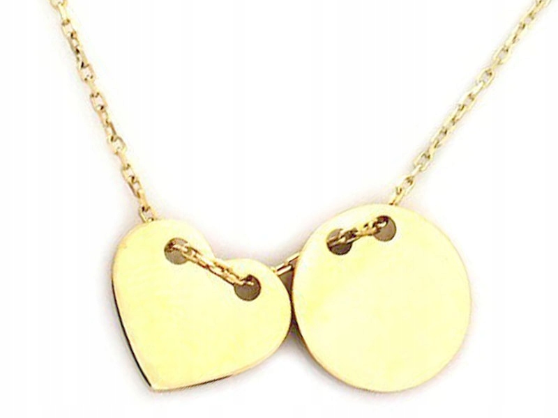 

Złoty Naszyjnik 333 Celebrytka Koło Serce Gratis