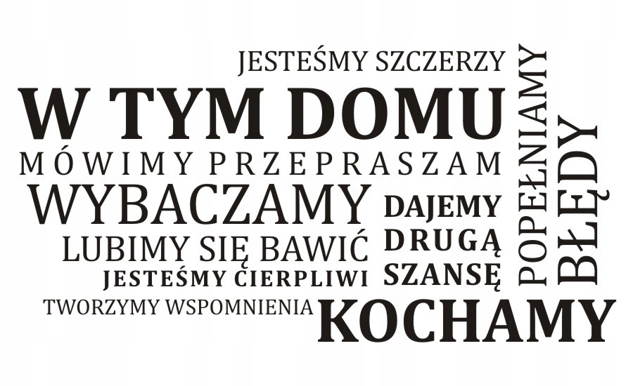 

Napis na ścianę naklejka cytat W tym domu... 35
