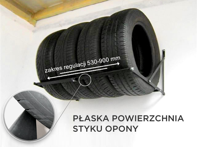 Polka regal stojak regulowany 4x225 na opony kola Producent code 27
