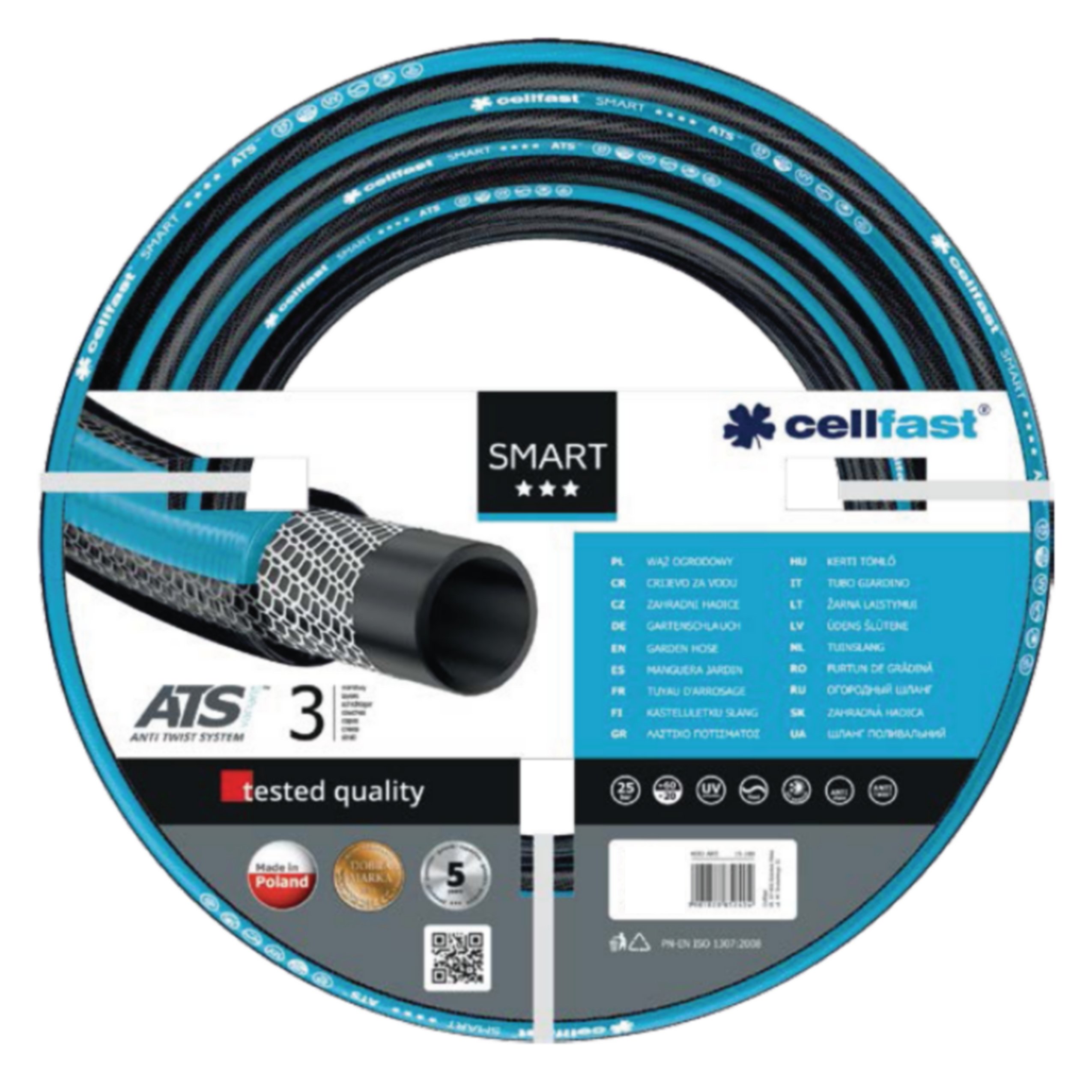 Wąż Ogrodowy 1/2'' 25m Cellfast Smart 3W!