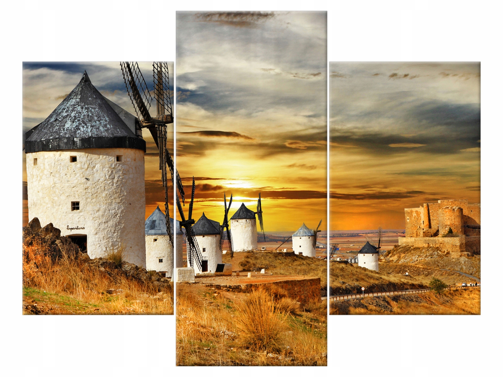 

Obraz 90x70 Pejzaż Wiatraki w Hiszpanii Płótno