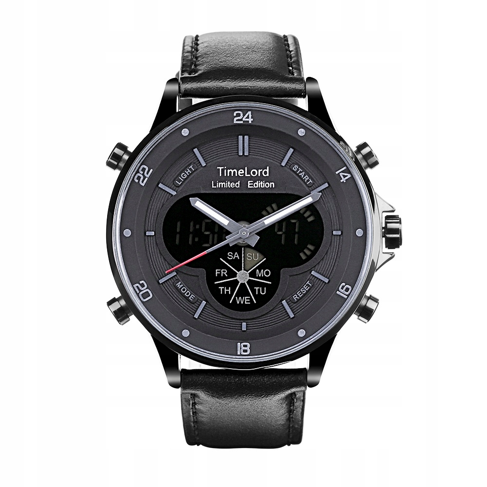 

Męski Zegarek S-shock Full Black Led Skóra Limited