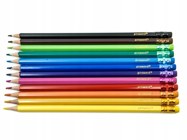 КАРАНДАШИ zmazywalne с ЛАСТИКОМ, 12 цветов