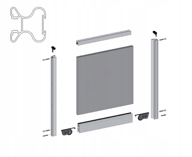 System Drzwi Przesuwne Gtv 3D/2,5M/FA Alu Lustro