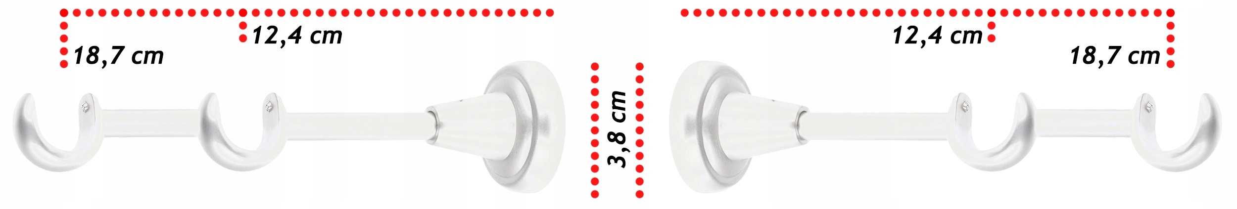 KARNISZ METALOWY UVERTURA PODWÓJNY 19+19 mm / 330 Marka inna