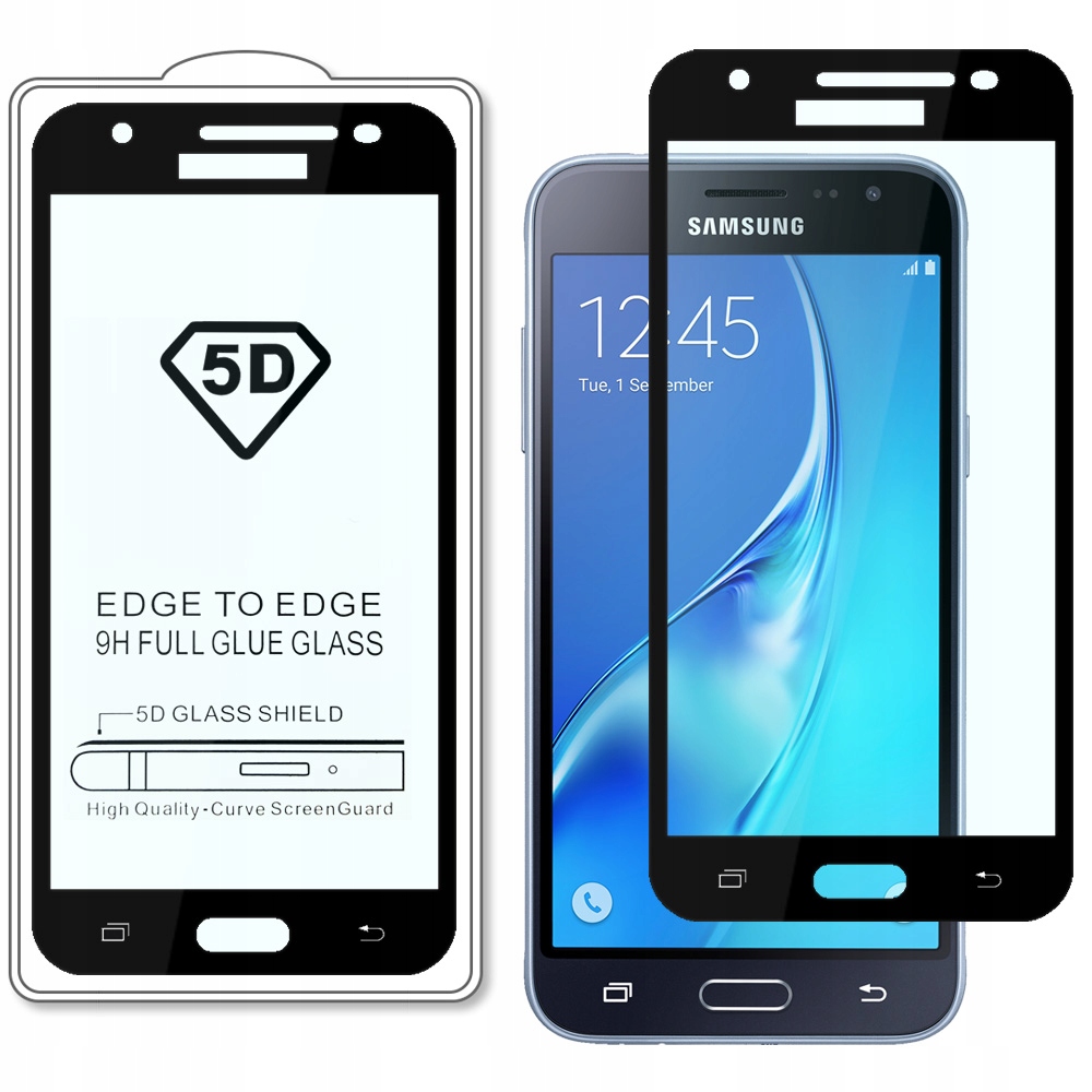 

Czarne Szkło 5D Full Glue Do Samsung J3 2016