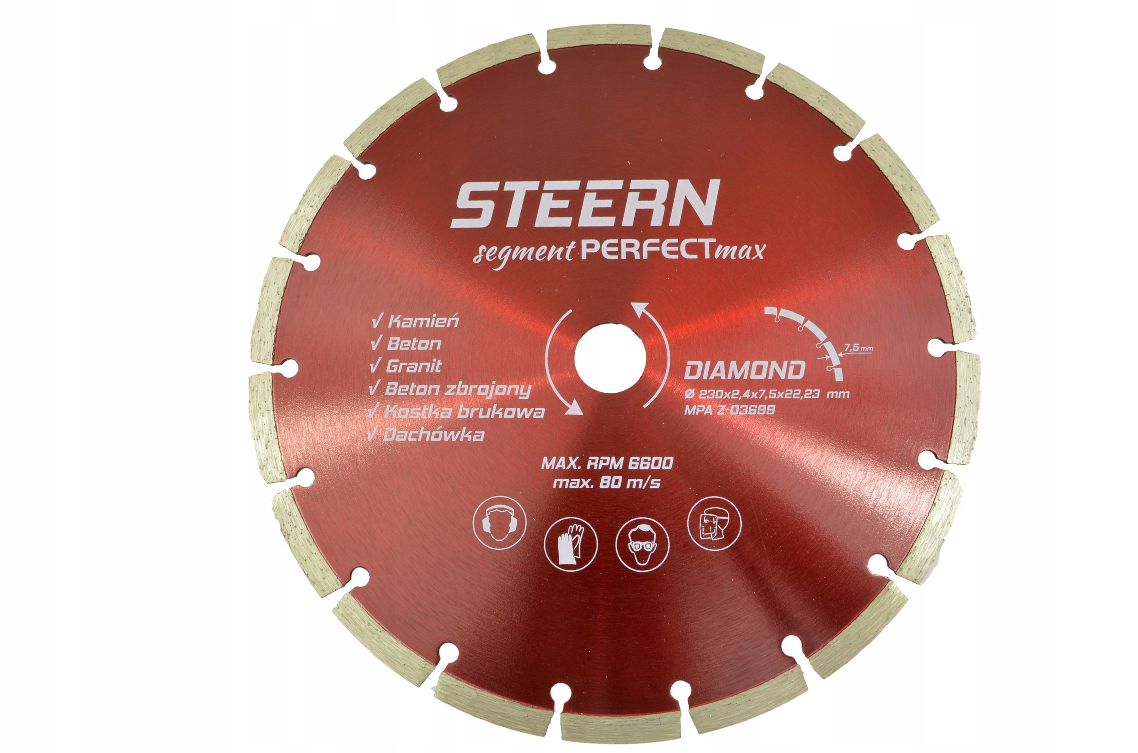 

Tarcza diamentowa 230 x2,4mm betonu kostki 7,5mm