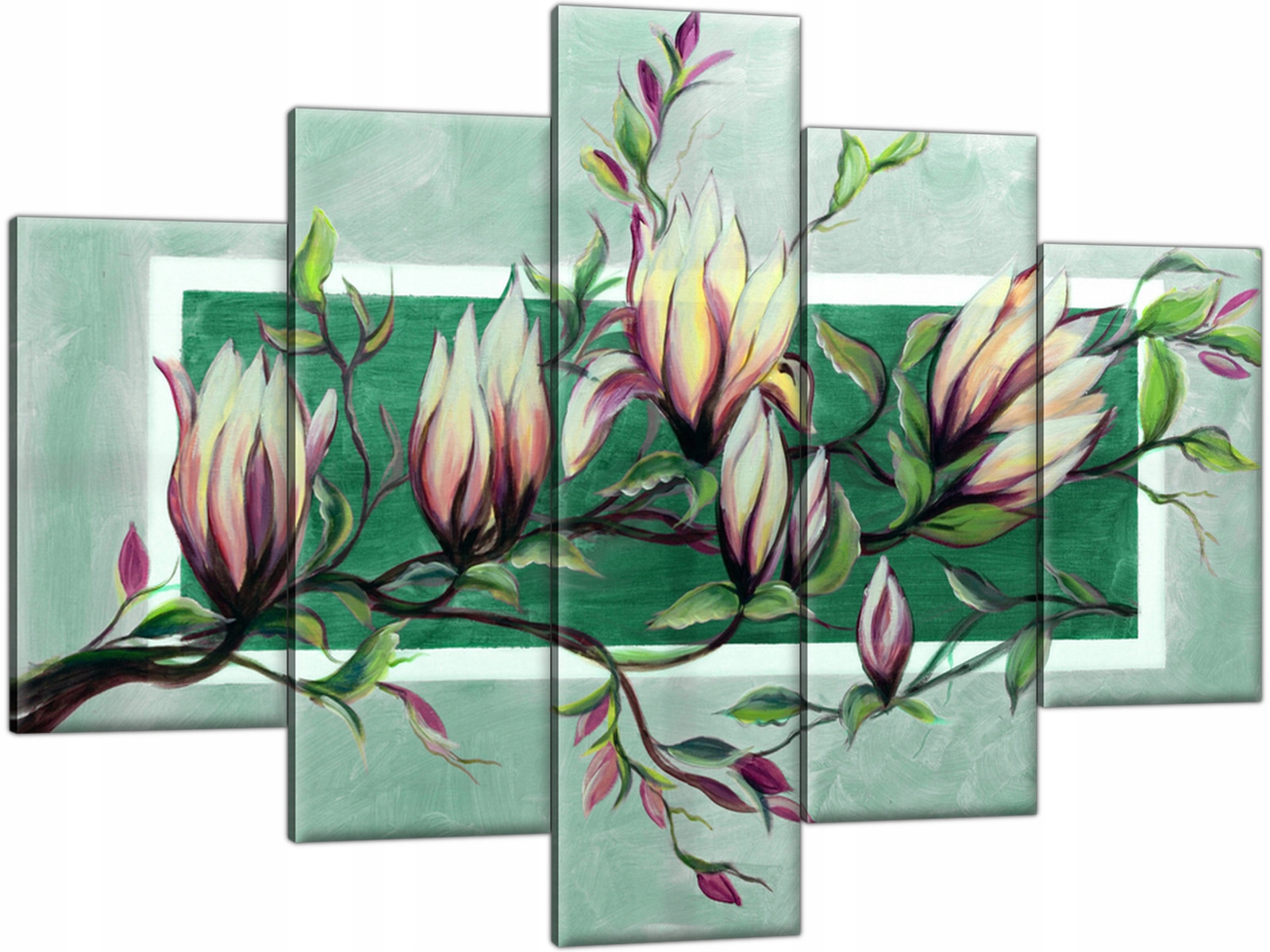 

Obraz Tryptyk 150x105 Magnolie Kwiaty do salonu