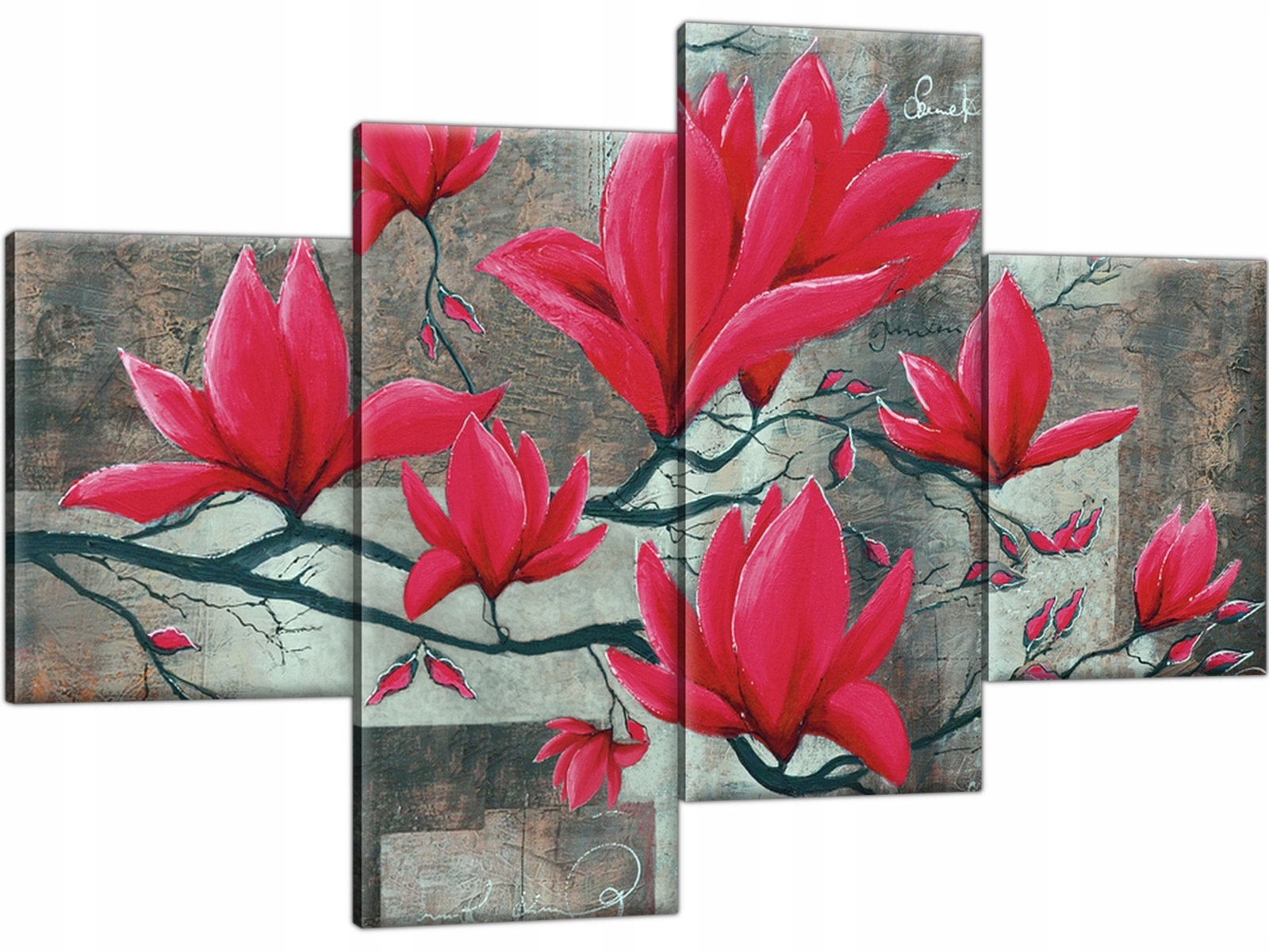 

Obraz na płótnie Tryptyk Kwiaty 120x80 do salonu