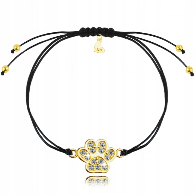 

Bransoletka złota black Łapka i Swarovski Pudełko!