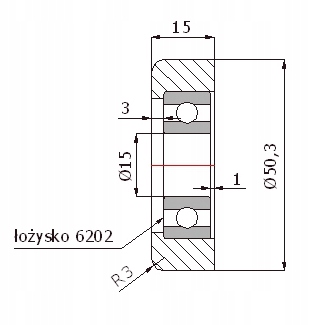 ROLKA 50,3mm METALOWA do WÓZKA BRAMOWEGO ROLKI EAN (GTIN) 5903636548357
