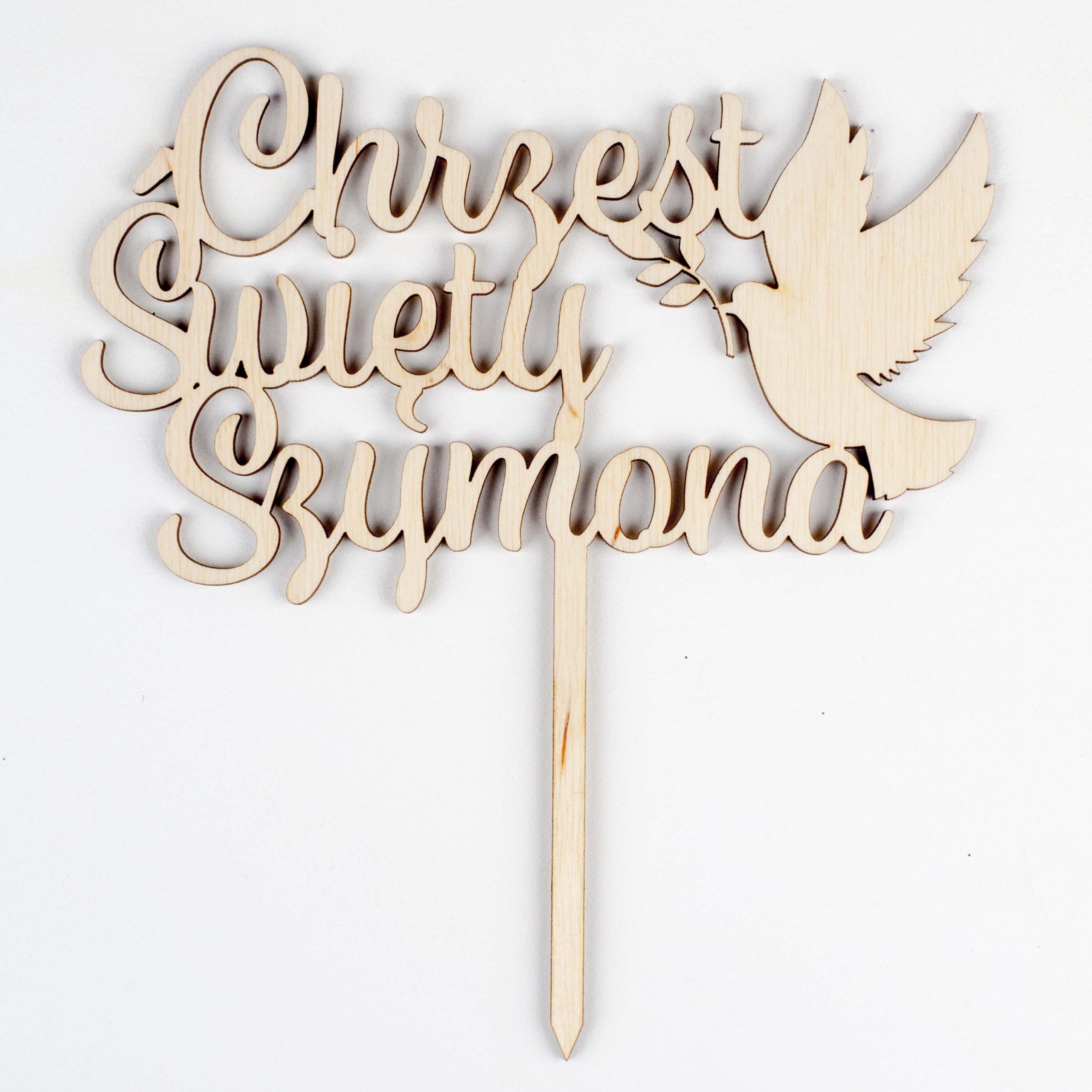 TOPPER NA TORT CHRZEST ŚWIĘTY NAPIS ZŁOTE LUSTRO Rodzaj ozdoby waflowe