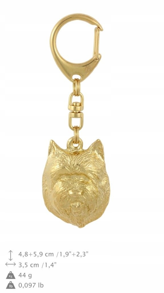 

Cairn Terrier Pozłacany brelok do kluczy Breloczek