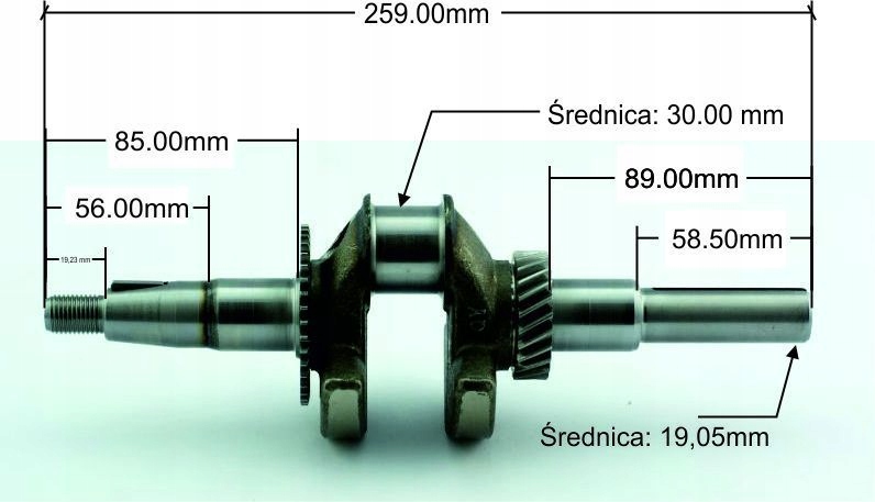 

Wał korbowy klin 19mm do Honda GX200 6,5KM 196cm3
