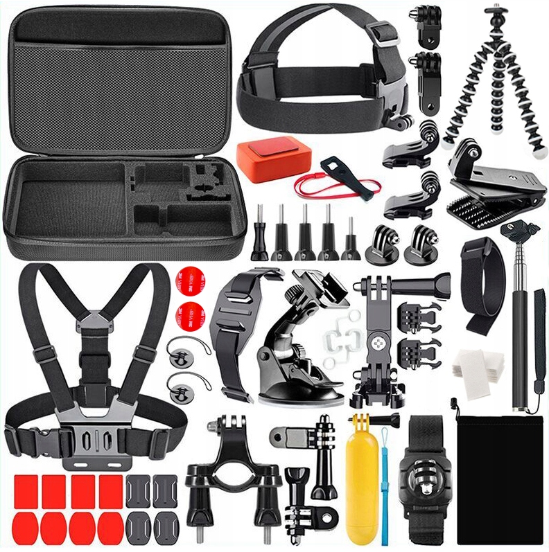 ZESTAW 60w1 AKCESORIA do GoPro MAX HERO 12 11 10 9 8 Black