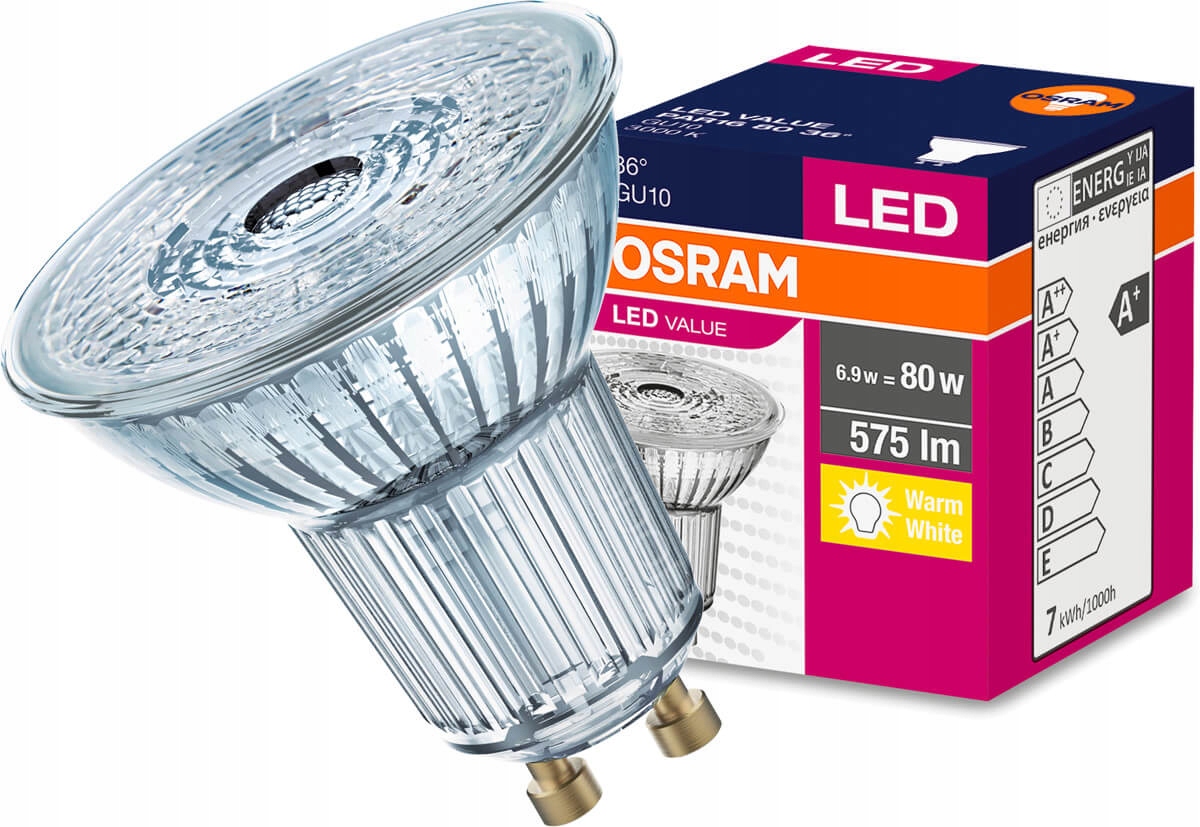 

Żarówka Led Halogen GU10 6,9W 80W 3000K Osram