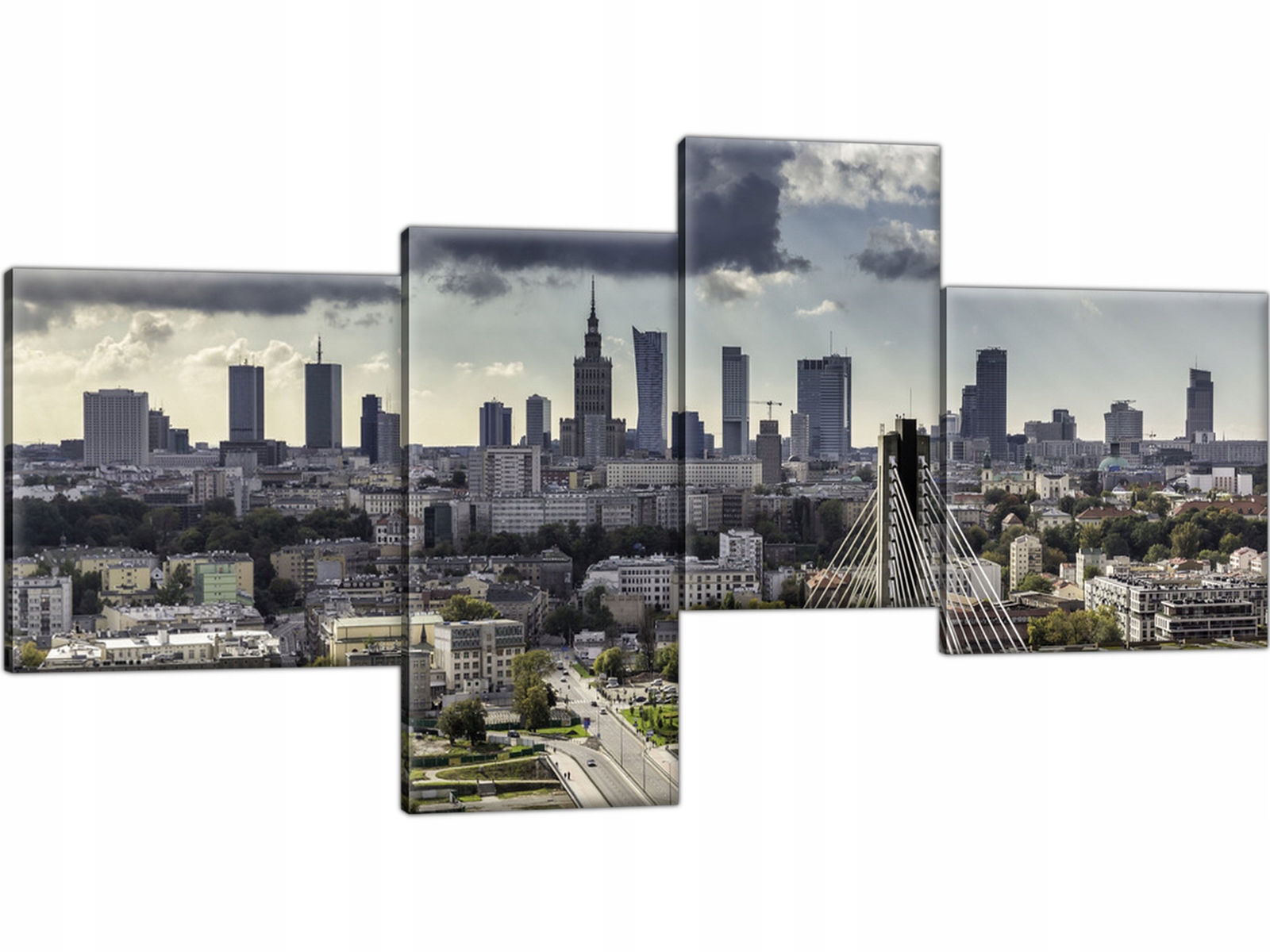 

Panorama Warszawy Obraz 140x70 Tryptyk Warszawa